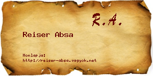 Reiser Absa névjegykártya